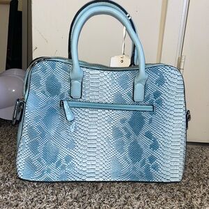 Blue Snakeskin Pattern Handbag